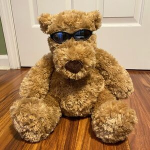 Build-A-Bear Tan Plush Teddy with Black Sunglasses